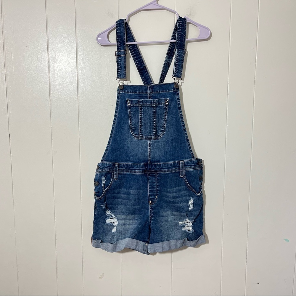 Wallflower Women's Juniors Overall Shorts Soft Size XL